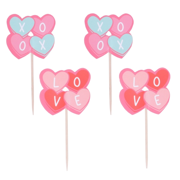 Cupcake Toppers - Candy Hearts